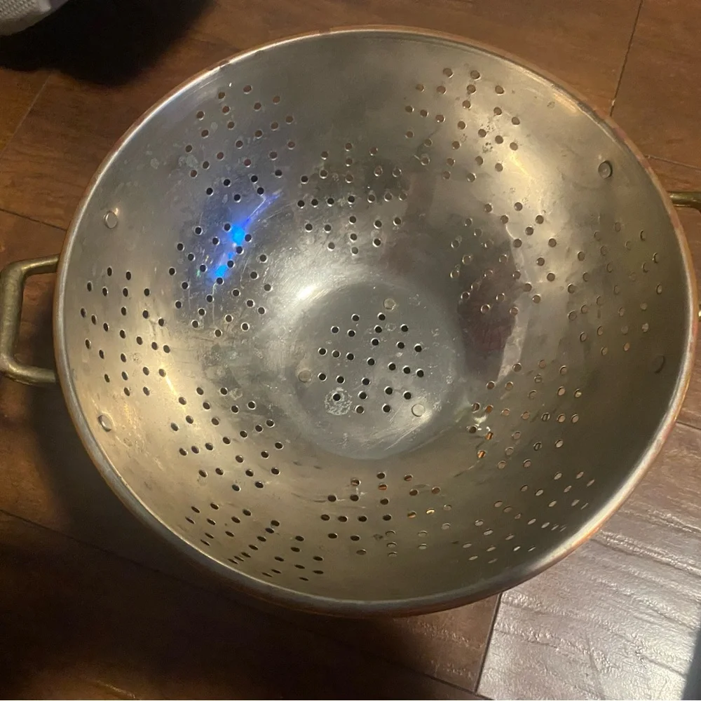 Vintage Copper Cookware Set + Copper Colander – Large Lot - Picture 2 of 5